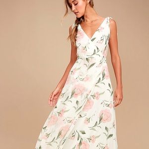 Lulus White Floral Print Maxi Dress